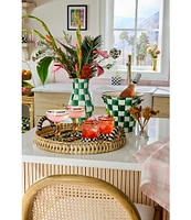 MacKenzie-Childs Check Tall Enamel Vase