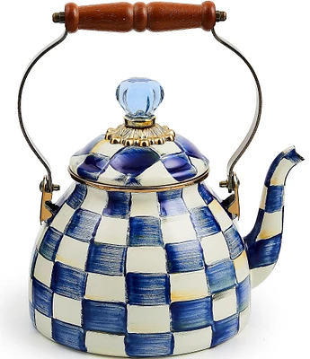 MacKenzie-Childs Royal Check® Enamel -Quart Tea Kettle