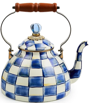 MacKenzie-Childs Check Enamel -Quart Tea Kettle