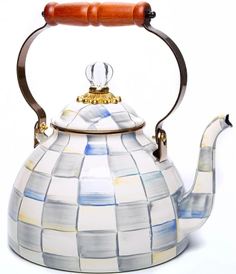 MacKenzie-Childs Check Enamel -Quart Tea Kettle