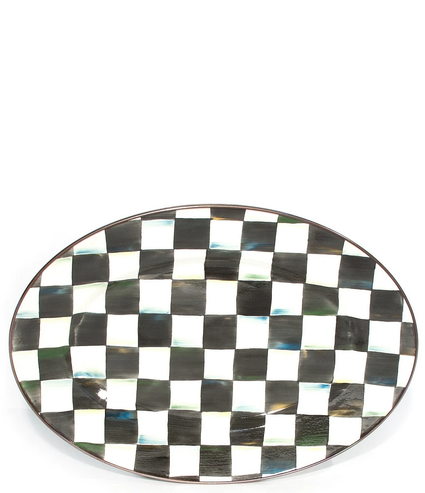 MacKenzie-Childs Check Enamel Oval Platter