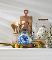 MacKenzie-Childs Royal English Garden Enamel Tea Kettle, 2-Qt.