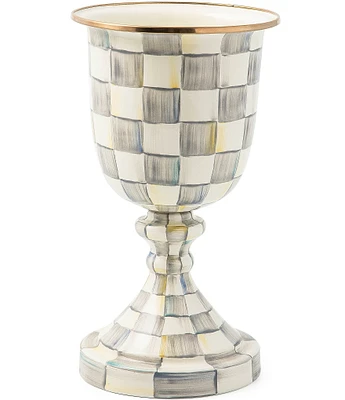 MacKenzie-Childs Sterling Check® Enamel Pedestal Vase