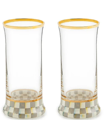 MacKenzie-Childs Sterling Check® Highball Glass, Set of 2