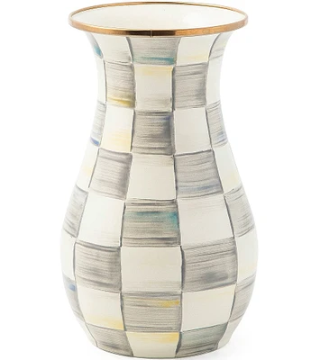 MacKenzie-Childs Sterling Check® Tall Enamel Vase