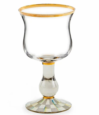 MacKenzie-Childs Sterling Check® Wine Glass