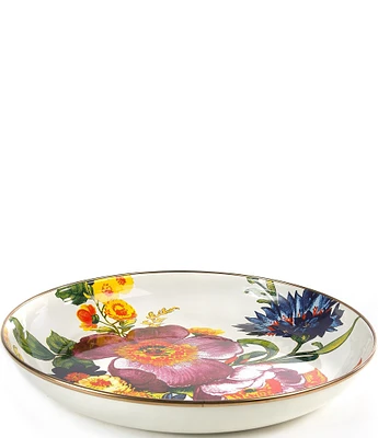 MacKenzie-Childs White Floral Market Enamel Abundant Bowl