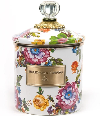 MacKenzie-Childs White Flower Market Canister