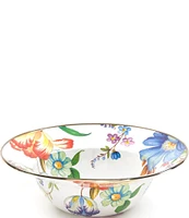 MacKenzie-Childs White Flower Market Enamel 12#double; Serving Bowl