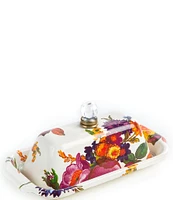 MacKenzie-Childs White Flower Market Enamel Butter Box