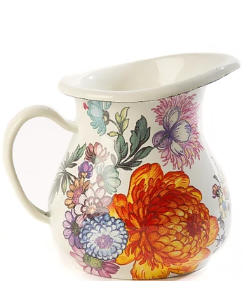 MacKenzie-Childs White Flower Market Enamel Creamer