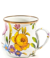 MacKenzie-Childs White Flower Market Enamel Mug