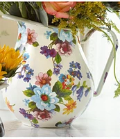 MacKenzie-Childs White Flower Market Enamel Pitcher