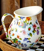 MacKenzie-Childs White Flower Market Enamel Pitcher