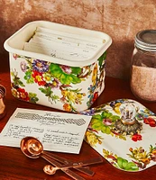 MacKenzie-Childs White Flower Market Enamel Recipe Box