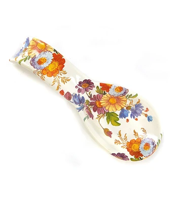 MacKenzie-Childs White Flower Market Enamel Spoon Rest