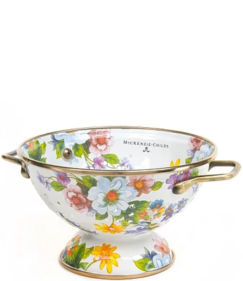 MacKenzie-Childs White Flower Market Small Colander