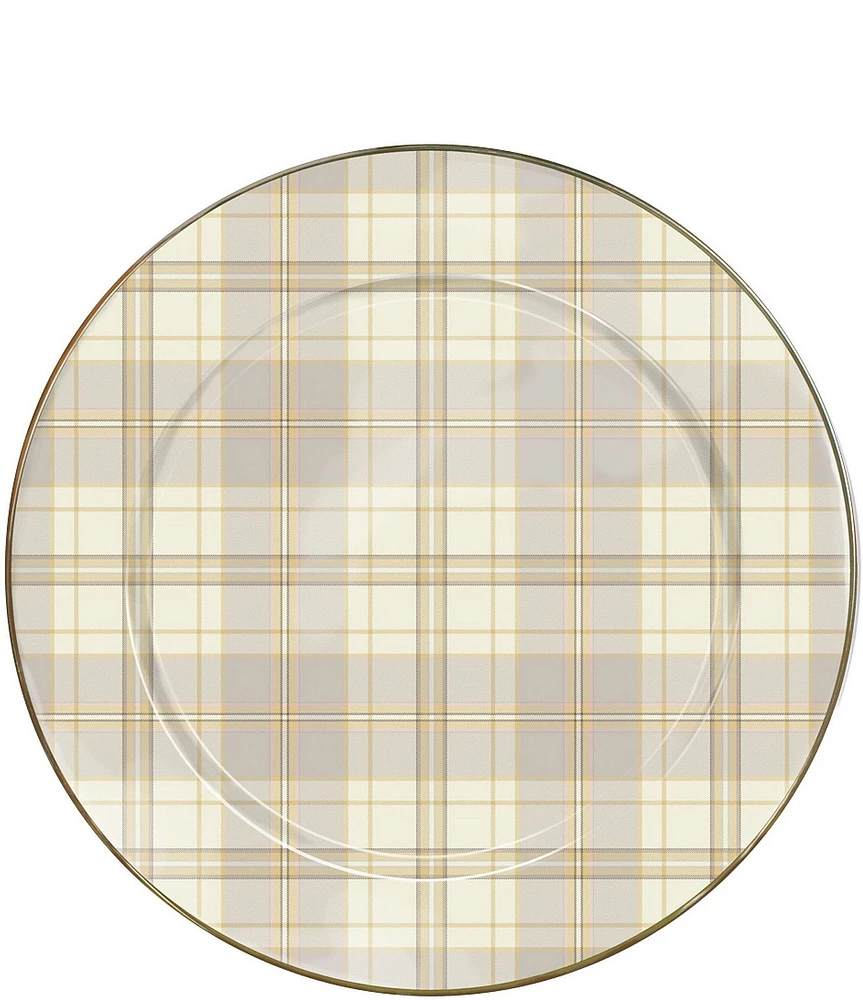 MacKenzie-Childs Tartan Latte Charger Plate