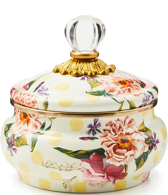 MacKenzie-Childs Wildflowers Yellow Squashed Pot Canister