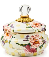 MacKenzie-Childs Wildflowers Yellow Squashed Pot Canister