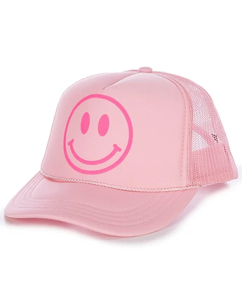 Madley Girls Mono Smiley Face Trucker Hat