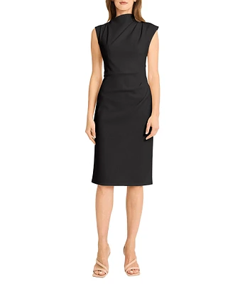 Maggy London Cap Sleeve Draped Sheath Dress