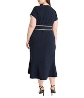 Maggy London Plus Size Short Sleeve Wrap Dress