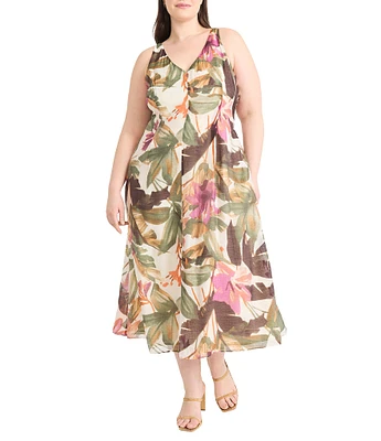 Maggy London Plus Size Sleeveless Midi Dress