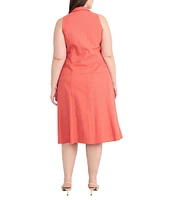 Maggy London Plus Size Sleeveless Shirt Dress