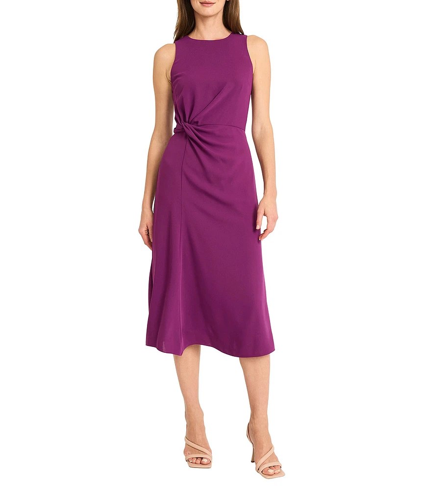 Maggy London Sleeveless Knot Front Midi Dress