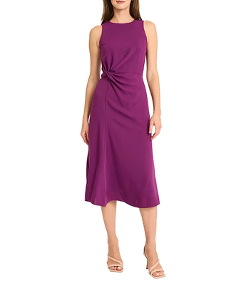 Maggy London Sleeveless Knot Front Midi Dress