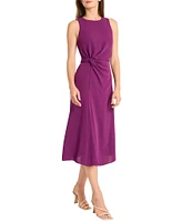 Maggy London Sleeveless Knot Front Midi Dress