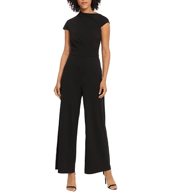 Maggy London Stretch Boat Neck Cap Sleeve Jumpsuit