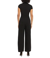 Maggy London Stretch Boat Neck Cap Sleeve Jumpsuit