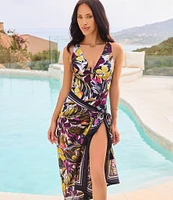 Magicsuit Hot House Printed Embroidered Hem Pareo Swim Cover-Up
