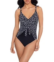 Magicsuit Pebbles Saki Printed V-Neck Tie Front One Piece Swimsuit