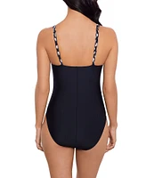 Magicsuit Pebbles Saki Printed V-Neck Tie Front One Piece Swimsuit