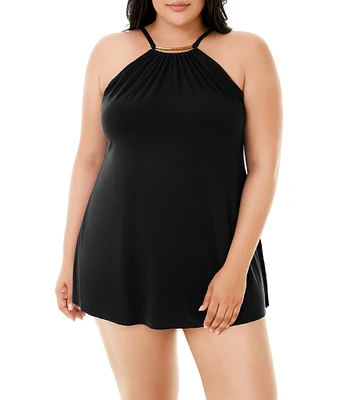 Magicsuit Plus Size Parker Control Fit Convertible Underwire High Neck Swim Dress