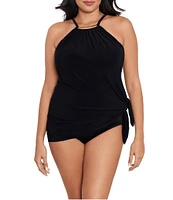 Magicsuit Plus Size Parker Control Fit Convertible Underwire High Neck Swim Dress