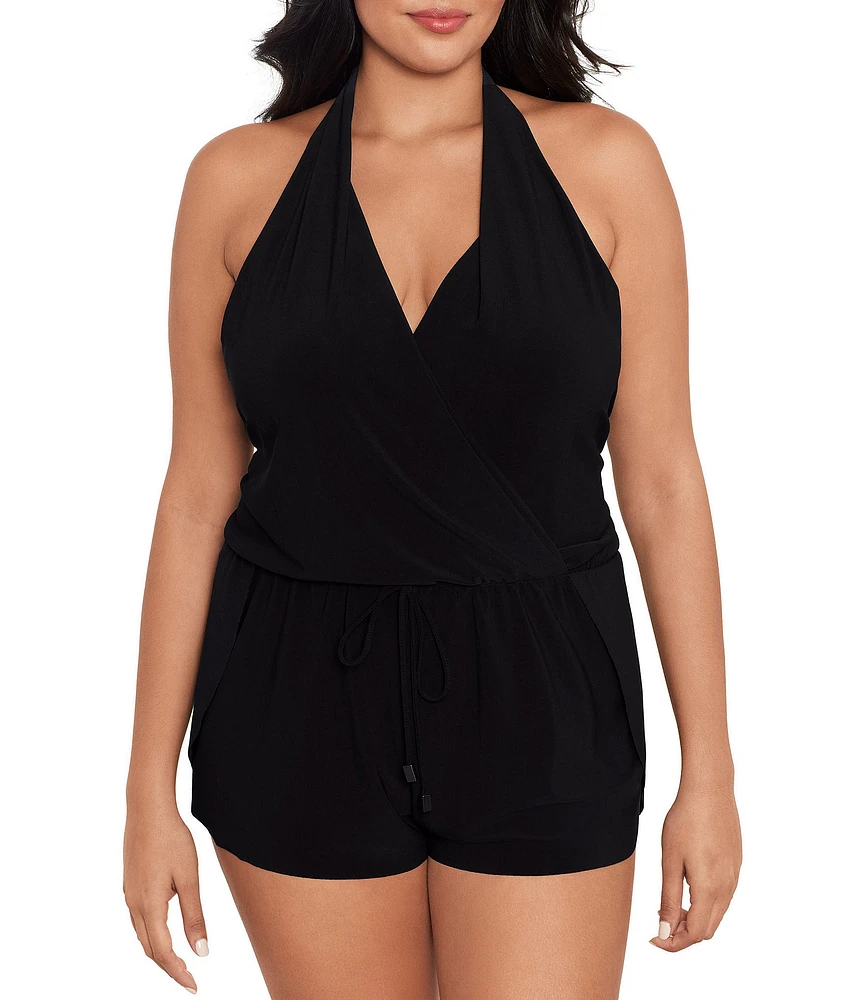 Magicsuit Plus Size Solid Bianca One-Piece Control Fit Swimsuit Romper