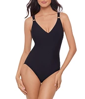 Magicsuit Solid Dakota V-Neck Twist Back Soft Cup One Piece Swimsuit