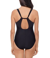 Magicsuit Solid Dakota V-Neck Twist Back Soft Cup One Piece Swimsuit