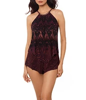 Magicsuit Zabra Goldie High Neck Underwire Bra Romper Swimsuit