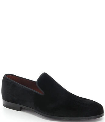 Magnanni Men's Dorio Venetian Velvet Grosgrain Piping Slip-On Loafers