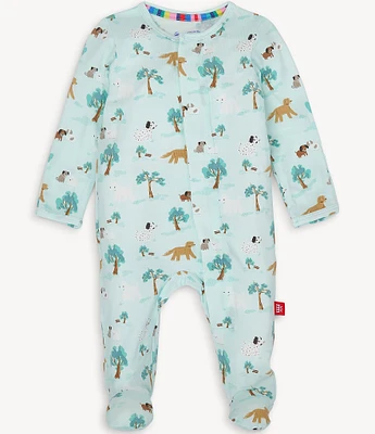 Magnetic Me® Baby Boys Newborn-9 Months Long-Sleeve Central Bark Footed Coverall