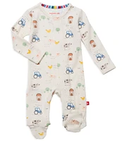 Magnetic Me Baby Boys Newborn-9 Months Long Sleeve Pasture Bedtime Footed Coverall