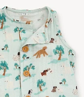 Magnetic Me® Baby Boys Newborn-9 Months Sleeveless Central Bark Coverall