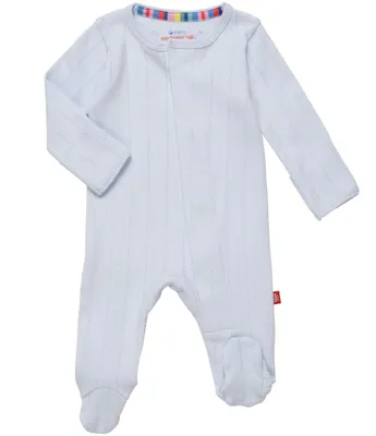 Magnetic Me Baby Boys Preemie-9 Months Long Sleeve Pointelle Knit Footed Coveralls