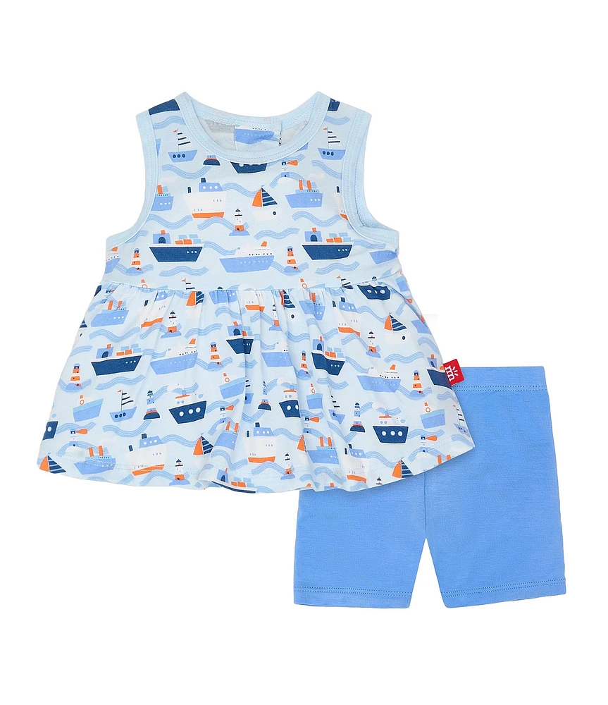 Magnetic Me Baby Girls 9-24 Months Forever And All-Waves Sleeveless Top & Pull-on Shorts 2-Piece Set