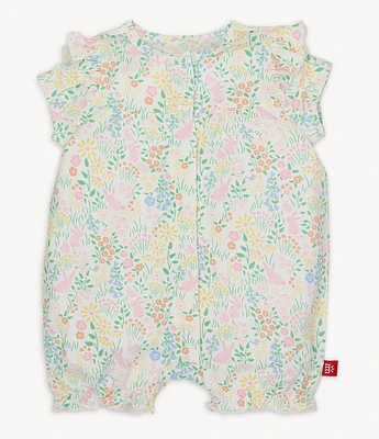 Magnetic Me Baby Girls Newborn-24 Months Cap-Sleeve Hoppy Garden Romper